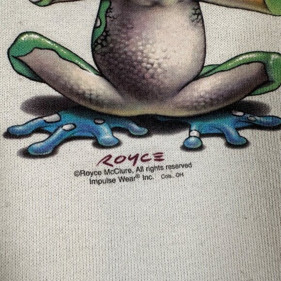 Vtg Royce McClure Eden Lane Small Frog Hear See Speak No Evil‎ Graphic Sweater - Picture 7 of 10